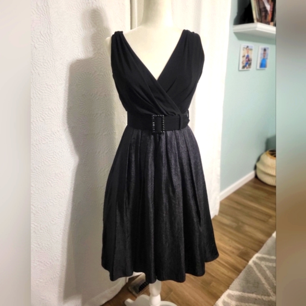 Evan Picone A-line Belted Dress